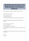 HR BLOCK Final Test Review &lpar;ITC&NewLine;2026&rpar; Questions and Answers &vert;&NewLine;Graded A&plus;
