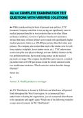 AU 60 COMPLETE EXAMINATION TEST&NewLine;QUESTIONS WITH VERIFIED SOLUTIONS