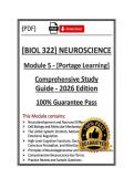 BIOL322&sol;BIOL 322 Neuroscience Module 5 &vert; Portage Learning &vert; 26&sol;27&vert;Q&A Actual &lpar;PDF&rpar;