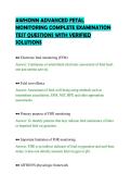 AWHONN ADVANCED FETAL&NewLine;MONITORING COMPLETE EXAMINATION&NewLine;TEST QUESTIONS WITH VERIFIED&NewLine;SOLUTIONS