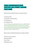 AWMA COMPREHENSIVE EXAM&NewLine;QUESTIONS AND CORRECT ANSWERS&NewLine;STUDY GUIDE&NewLine;