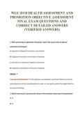 WGU D118 HEALTH ASSESSMENT AND&NewLine;PROMOTION OBJECTIVE ASSESSMENT&NewLine;FINAL EXAM QUESTIONS AND&NewLine;CORRECT DETAILED ANSWERS&NewLine;&lpar;VERIFIED ANSWERS&rpar;