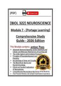 BIOL322&sol;BIOL 322 Neuroscience Module 7 &vert; Portage Learning &vert; 26&sol;27&vert;Q&A Actual &lpar;PDF&rpar;