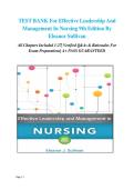 Test Bank for Effective Leadership and Management in Nursing 9th Edition by Eleanor Sullivan &vert; Complete Guide A&plus; &vert; Newest Version