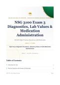 NSG 3100 Exam 3 Diagnostics Lab Values Medication Administration Galen College of Nursing Question Bank 2026&sol;2027 with Verified Answers & Detailed Rationales&NewLine;&NewLine;