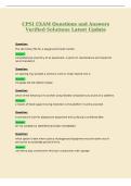 CPSI EXAM Questions and Answers&NewLine;Verified Solutions Latest Update