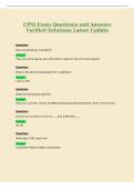 CPSI Exam Questions and Answers&NewLine;Verified Solutions Latest Update