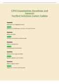 CPSI Examination Questions and&NewLine;Answers&NewLine;Verified Solutions Latest Update