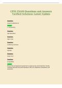 CPSI EXAM Questions and Answers&NewLine;Verified Solutions Latest Update