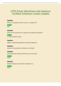 CPSI Exam Questions and Answers&NewLine;Verified Solutions Latest Update