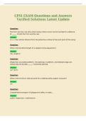 CPSI EXAM Questions and Answers&NewLine;Verified Solutions Latest Update