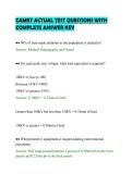 CAMRT ACTUAL TEST QUESTIONS WITH&NewLine;COMPLETE ANSWER KEY