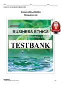 BUSINESS ETHICS&colon; ETHICAL DECISION MAKING AND CASES &ndash; AN ASIA EDITION&comma; 1ST EDITION TEST BANK