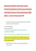 Wisconsin Master Electrician Exam &NewLine;Practice Questions And Correct Answers &NewLine;&lpar;Verified Answers&rpar; Plus Rationales 2026 &NewLine;Q&A &vert; Instant Download Pdf 