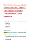 Wisconsin Master Electrician Industrial &NewLine;Exam Practice Questions And Correct &NewLine;Answers &lpar;Verified Answers&rpar; Plus &NewLine;Rationales 2026 Q&A &vert; Instant &NewLine;Download Pdf