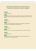 CPSI Exam Questions and Answers&NewLine;Verified Solutions Latest Update