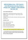 NURS 5433 Midterm Exam &ndash; FNP II &lpar;Family II&rpar; &NewLine;Actual 250 Questions University of Texas at &NewLine;Arlington &lpar;UTA&rpar; &ndash; 2026&sol;2027 &vert; LATEST UPDATED &NewLine;THIS YEAR &vert; PDF