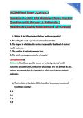HCQM Final Exam 2026&sol;2027 &NewLine;Questions 1&ndash;200 &vert; 200 Multiple-Choice Practice &NewLine;Questions with Answers & Rationales &vert; &NewLine;Healthcare Quality Management &vert; A&plus; Graded