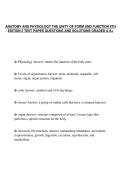 ANATOMY AND PHYSIOLOGY THE UNITY OF FORM AND FUNCTION 8TH&NewLine;EDITION 2 TEST PAPER QUESTIONS AND SOLUTIONS GRADED A A&plus;
