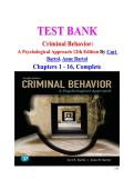 Test Bank for Criminal Behavior&colon; A Psychological Approach 12th Edition By Curt Bartol&comma; Anne Bartol ISBN 978-0135618677&NewLine;