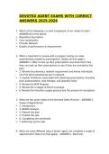 DEVOTED AGENT EXAMS WITH CORRECT ANSWERS 2025&sol;2026 ACTUAL EXAMS 