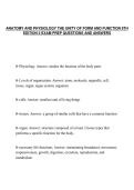 ANATOMY AND PHYSIOLOGY THE UNITY OF FORM AND FUNCTION 9TH&NewLine;EDITION 2 EXAM PREP QUESTIONS AND ANSWERS