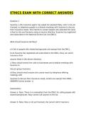 ETHICS EXAM WITH CORRECT ANSWERS&sol;GUARANTEED PASS &excl;&excl;&excl;