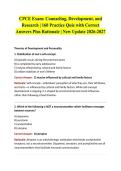 CPCE Exam&colon; Counseling&comma; Development&comma; and Research &vert; 160 Practice Quiz with Correct Answers Plus Rationale &vert; New Update 2026-2027 