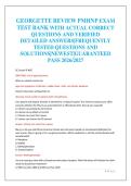 GEORGETTE REVIEW PMHNP EXAM&NewLine;TEST BANK WITH ACTUAL CORRECT&NewLine;QUESTIONS AND VERIFIED&NewLine;DETAILED ANSWERS&vert;FREQUENTLY&NewLine;TESTED QUESTIONS AND&NewLine;SOLUTIONS&vert;NEWEST&vert;GUARANTEED&NewLine;PASS 2026&sol;2027