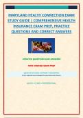 MARYLAND HEALTH CONNECTION EXAM STUDY GUIDE &vert; COMPREHENSIVE HEALTH INSURANCE EXAM PREP&comma; PRACTICE QUESTIONS AND CORRECT ANSWERS