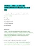 CROSSFIT LEVEL 2 ACTUAL TEST&NewLine;QUESTIONS WITH COMPLETE ANSWER&NewLine;KEY