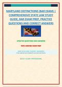 MARYLAND DISTINCTIONS &lpar;BAR EXAM&rpar; &vert; COMPREHENSIVE STATE LAW STUDY GUIDE&comma; BAR EXAM PREP&comma; PRACTICE QUESTIONS AND CORRECT ANSWERS