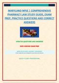 MARYLAND MPJE &vert; COMPREHENSIVE PHARMACY LAW STUDY GUIDE&comma; EXAM PREP&comma; PRACTICE QUESTIONS AND CORRECT ANSWERS