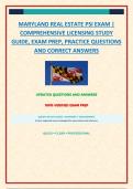 MARYLAND REAL ESTATE PSI EXAM &vert; COMPREHENSIVE LICENSING STUDY GUIDE&comma; EXAM PREP&comma; PRACTICE QUESTIONS AND CORRECT ANSWERS