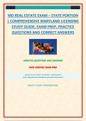 MD REAL ESTATE EXAM &ndash; STATE PORTION &vert; COMPREHENSIVE MARYLAND LICENSING STUDY GUIDE&comma; EXAM PREP&comma; PRACTICE QUESTIONS AND CORRECT ANSWERS