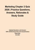 Marketing Chapter 2 Quiz 2026 &vert; Practice Questions&comma; Answers&comma; Rationales & Study Guide&NewLine;&NewLine;