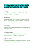 CTM COMPREHENSIVE EXAM QUESTIONS&NewLine;AND CORRECT ANSWERS STUDY GUIDE