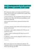 CYSA COMPREHENSIVE EXAM QUESTIONS&NewLine;AND CORRECT ANSWERS STUDY GUIDE