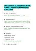 CYSA UPDATED ACTUAL QUESTIONS AND&NewLine;CORRECT ANSWERS COMPREHENSIVE&NewLine;STUDY GUIDE