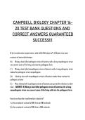 Campbell Biology Chapters 16-20 Test Bank&colon; DNA Replication&comma; Gene Expression&comma; and Ecology Practice Questions with Correct Answers&NewLine;&NewLine;