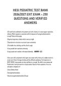 HESI Pediatric Exit Exam Test Bank 2026&sol;2027&colon; 250 Verified Questions and Answers with Detailed Explanations for Nursing Students&NewLine;&NewLine;