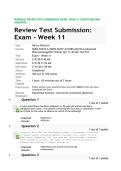 NURS6521 REVIEW TEST SUBMISSION&colon; EXAM - WEEK 11 QUESTIONS AND ANSWERS