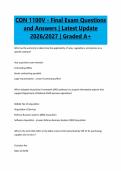 CON 1100 Bundled Exams Questions with 100&percnt; Correct Answers &vert;Graded A  &vert; Latest Updated 2026 &sol;2027