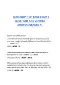 Maternity Test Bank Exam 1&colon; Questions and Verified Answers with Detailed Rationales &ndash; Graded A&plus; Study Guide for Nursing Students&NewLine;&NewLine;