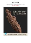 Test Bank for Educational Psychology&colon; Active Learning Edition&comma; 15th edition by Anita Woolfolk&comma; Chapter 1-15 &vert; All Chapters