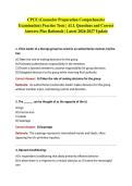 CPCE &lpar;Counselor Preparation Comprehensive Examination&rpar; Practice Tests &vert; ALL Questions and Correct Answers Plus Rationale &vert; Latest 2026-2027 Update