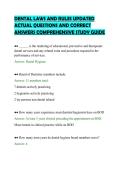 DENTAL LAWS AND RULES UPDATED&NewLine;ACTUAL QUESTIONS AND CORRECT&NewLine;ANSWERS COMPREHENSIVE STUDY GUIDE