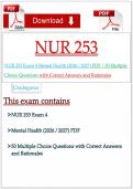 NUR 253 Exam 4 Mental Health &lpar;2026 &sol; 2027&rpar; PDF &vert; 50 Multiple Choice Questions with Correct Answers and Rationales  &vert; Galen College of Nursing&NewLine;