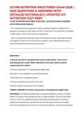 ATI RN NUTRITION PROCTORED EXAM 2026 &vert; NGN QUESTIONS & ANSWERS WITH DETAILED RATIONALES &vert; UPDATED ATI NUTRITION TEST PREP