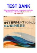 Test Bank for International Business&colon; Competing in the Global Marketplace&comma; 14th Edition By Charles Hill ISBN 978-1264383870